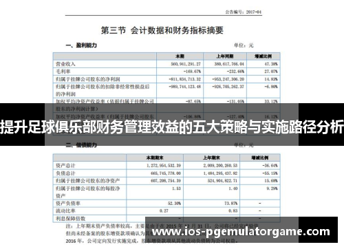 提升足球俱乐部财务管理效益的五大策略与实施路径分析
